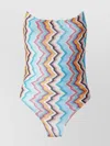 Missoni Sporty One-piece Swimsuit With Zig Zag Pattern In Blue