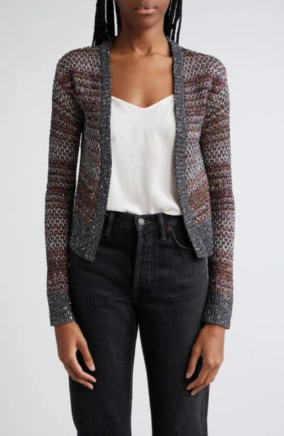 Missoni Sequin-embellished Knitted Cardigan In Black