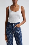 Missoni Sparkle Scoop Neck Sweater Tank In White