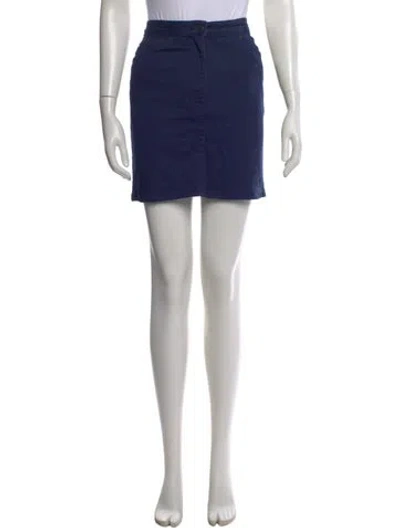 Pre-owned Missoni Sport Embroidered Accent Mini Skirt In Blue