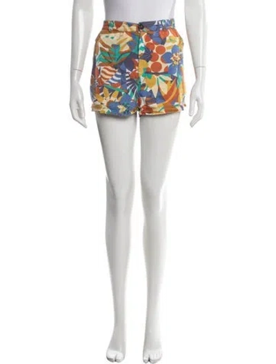 Pre-owned Missoni Sport Floral Print Mini Shorts In Purple