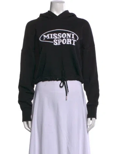 Pre-owned Missoni Sport Graphic Print Crew Neck Hoodie In Black