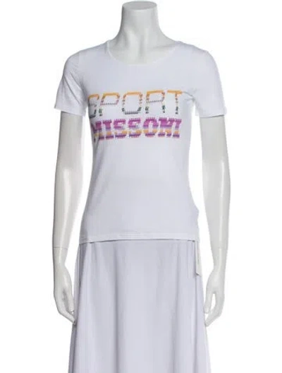 Pre-owned Missoni Sport Graphic Print Crew Neck T-shirt In White