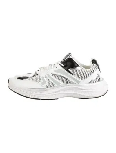 Pre-owned Missoni Sport Leather Striped Sneakers In Silver