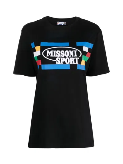 Missoni Sport Logo T-shirt In Black
