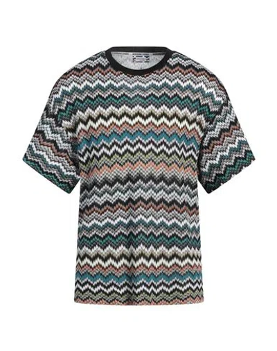 Missoni Sport Man Sweater Deep Teal Size Xl Viscose, Cotton