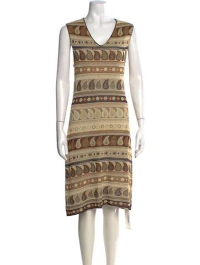 Pre-owned Missoni Sport Paisley Print Midi Length Dress In Multi
