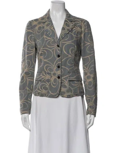 Pre-owned Missoni Sport Patterned Blazer In Blue