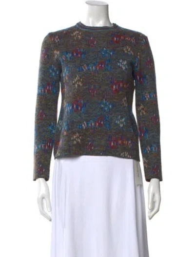Pre-owned Missoni Sport Patterned Crew Neck Sweater In Blue