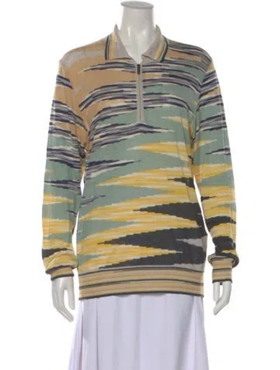 Pre-owned Missoni Sport Patterned Crew Neck Sweater In Neutral