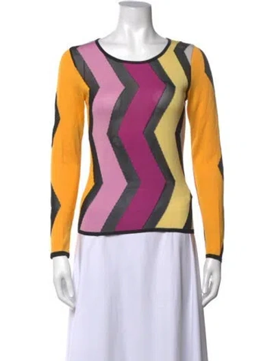 Pre-owned Missoni Sport Patterned Crew Neck Top In Multi