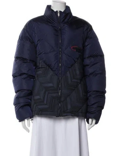 Pre-owned Missoni Sport Patterned Down Jacket W/ Tags In Blue