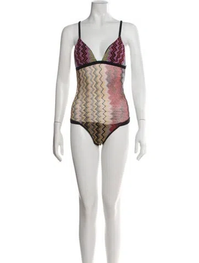 Pre-owned Missoni Sport Patterned One-piece In White