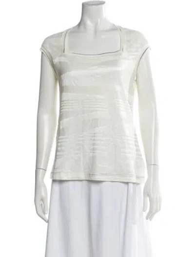 Pre-owned Missoni Sport Patterned Square Neckline Top In Blue