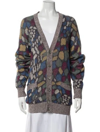 Pre-owned Missoni Sport Patterned V-neck Sweater In White
