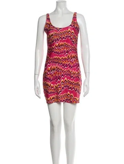 Pre-owned Missoni Sport Printed Mini Dress In Pink