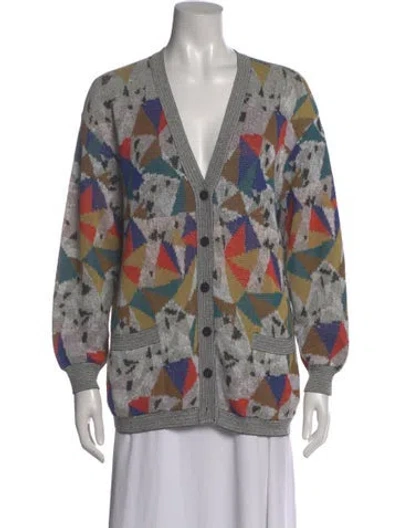 Pre-owned Missoni Sport Printed V-neck Sweater In Multi