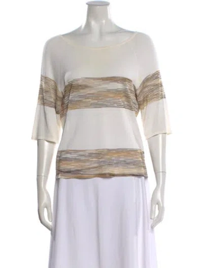 Pre-owned Missoni Sport Striped Bateau Neckline Sweater In Multi