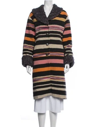 Pre-owned Missoni Sport Striped Coat In Black