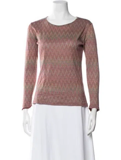 Pre-owned Missoni Sport Striped Crew Neck Top In Multi