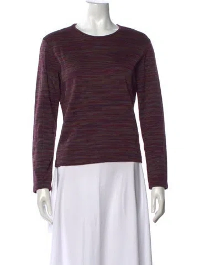 Pre-owned Missoni Sport Striped Crew Neck Top In Purple