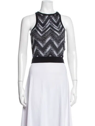 Pre-owned Missoni Sport Striped Crew Neck Top W/ Tags In Multicolor
