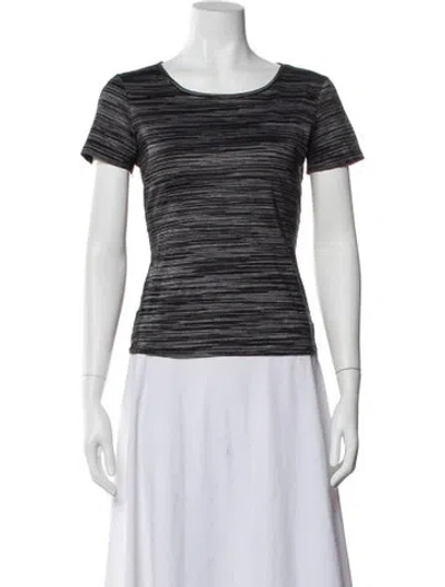 Pre-owned Missoni Sport Striped Crew Neck T-shirt In Black