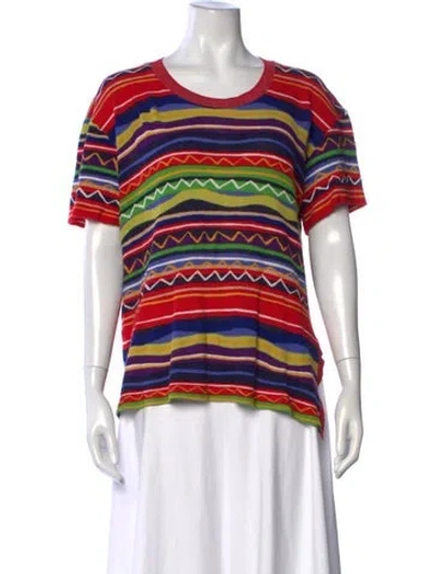 Pre-owned Missoni Sport Striped Crew Neck T-shirt In Multicolor