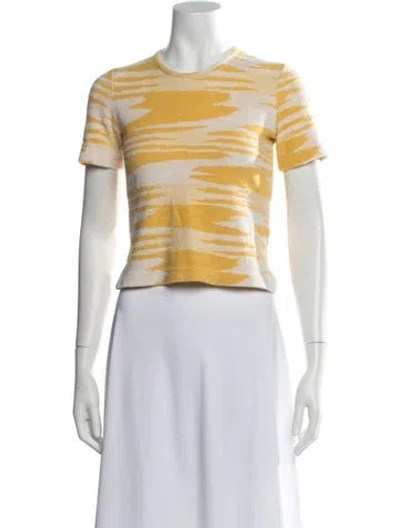 Pre-owned Missoni Sport Striped Crew Neck T-shirt In Yellow