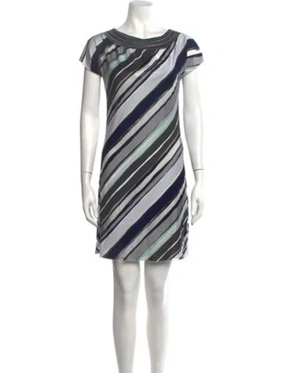 Pre-owned Missoni Sport Striped Mini Dress In Grey