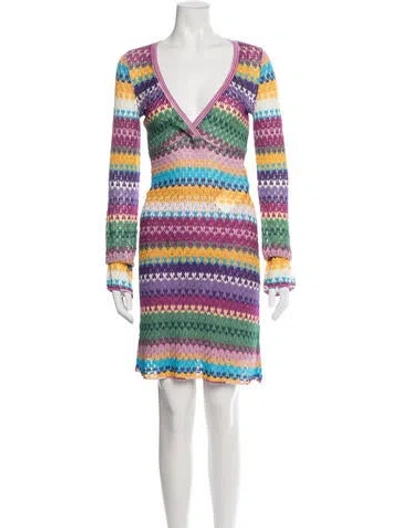 Pre-owned Missoni Sport Striped Mini Dress In Multicolor