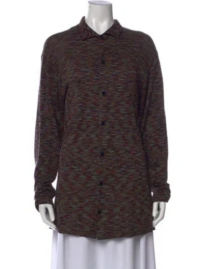 Pre-owned Missoni Sport Striped Mock Neck Sweater In Multi