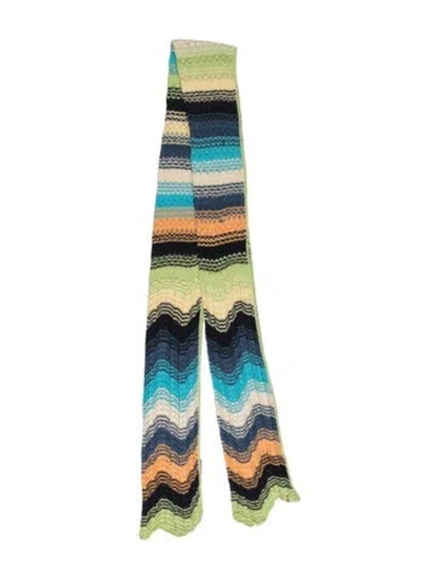 Pre-owned Missoni Sport Striped Scarf In Green