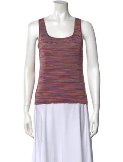 Pre-owned Missoni Sport Striped Scoop Neck Top In Multi