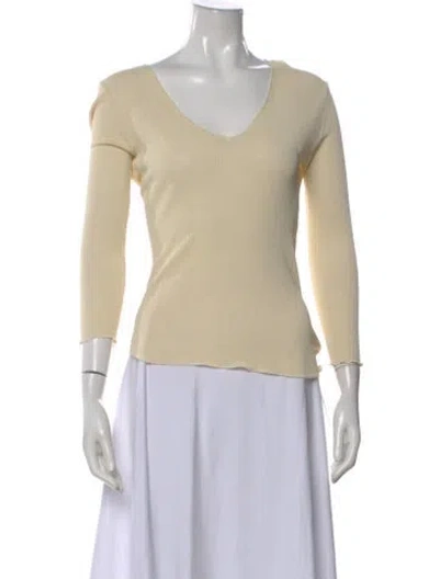 Pre-owned Missoni Sport V-neck Three-quarter Sleeve Top In Neutral