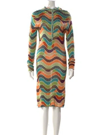 Pre-owned Missoni Sport Wool Knee-length Dress In Multi