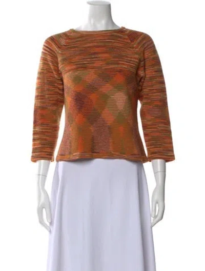 Pre-owned Missoni Sport Wool Patterned Sweater In Orange