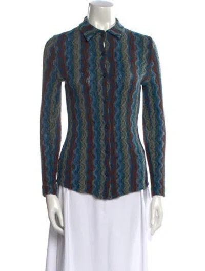 Pre-owned Missoni Sport Wool Printed Sweater In Blue