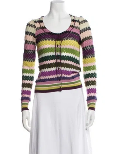 Pre-owned Missoni Sport Wool Striped Sweater In Purple