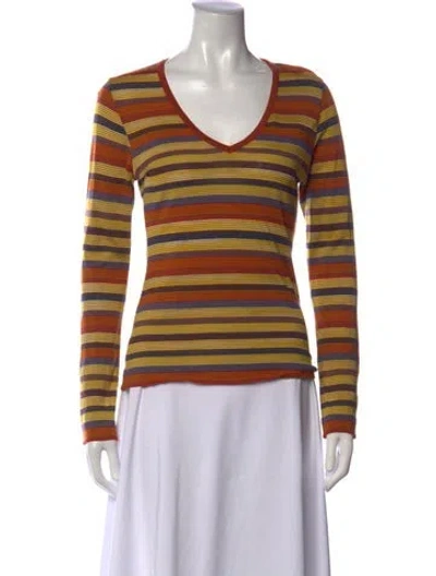 Pre-owned Missoni Sport Wool Striped Sweater In Yellow