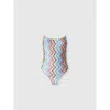 Missoni Sporty One-piece Swimsuit With Zig Zag Pattern In Multicoloured