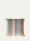 Missoni Squame Chevron Decorative Cushion In Orange Multicolor