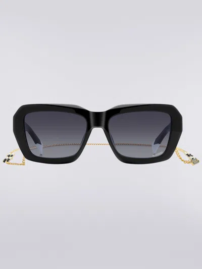 Missoni Square Acetate Sunglasses With A Metal Chain In Black