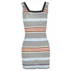 Missoni Square Neck Chevron Mini Dress In Multicolor Polyester