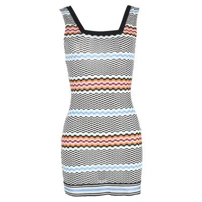 Missoni Square Neck Chevron Mini Dress In Multicolor Polyester