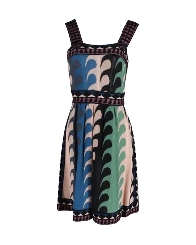 Missoni Square Neck Printed Dress In Multicolor Wool