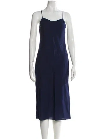 Pre-owned Missoni Square Neckline Midi Length Dress In Blue