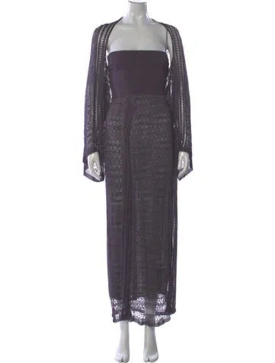 Pre-owned Missoni Square Neckline Midi Length Dress In Purple