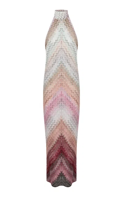 Missoni Staggered Lurex Raschel Halter Dress In Multi