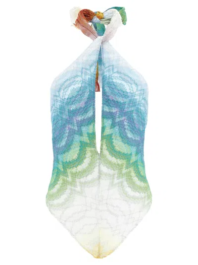Missoni Stereo One-piece Swimsuit Beachwear Multicolor In Blue